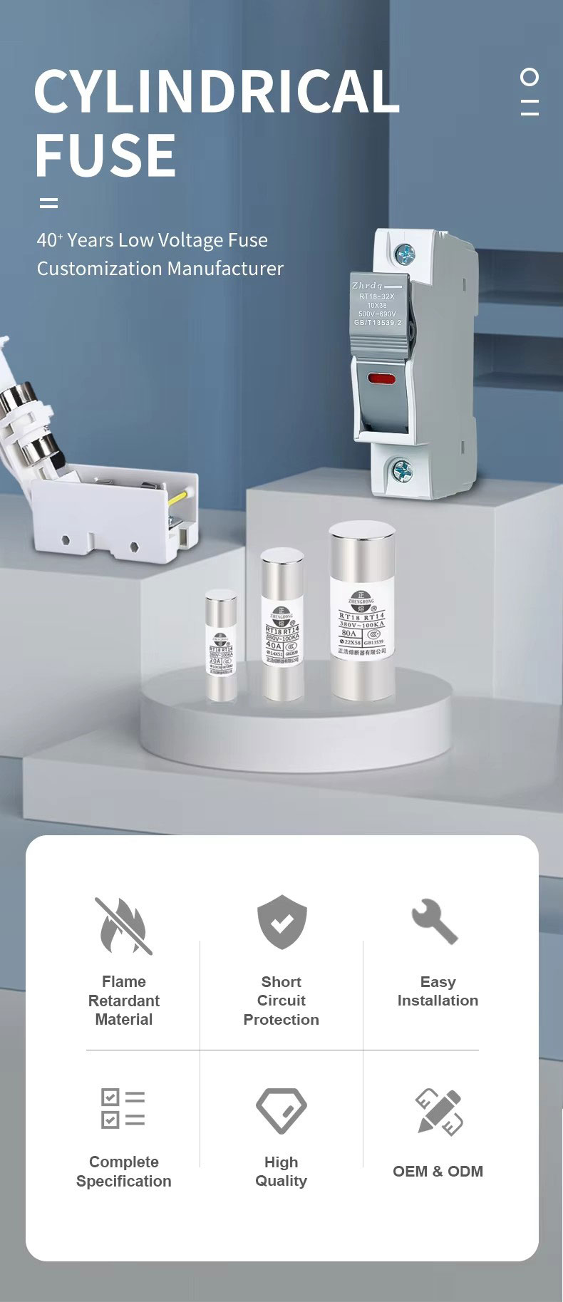 500-690V Cylindrical Fuse Holders