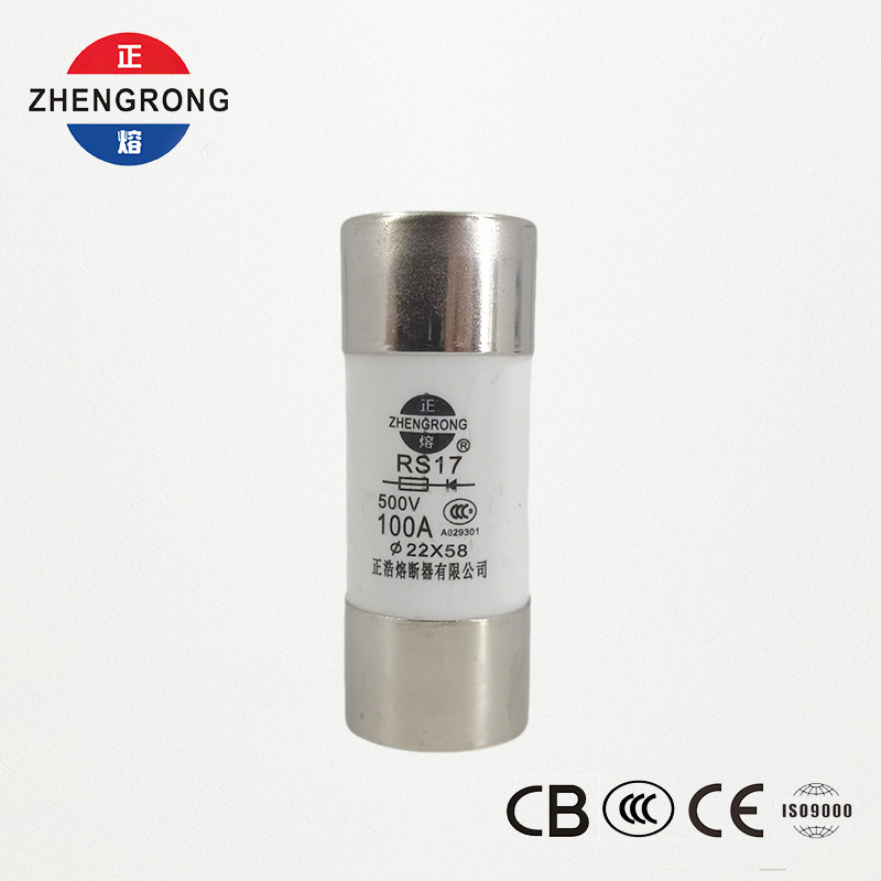 Fusível cilíndrico de ação rápida RS17 100A 500V | 22*58mm | Certificado CCC
