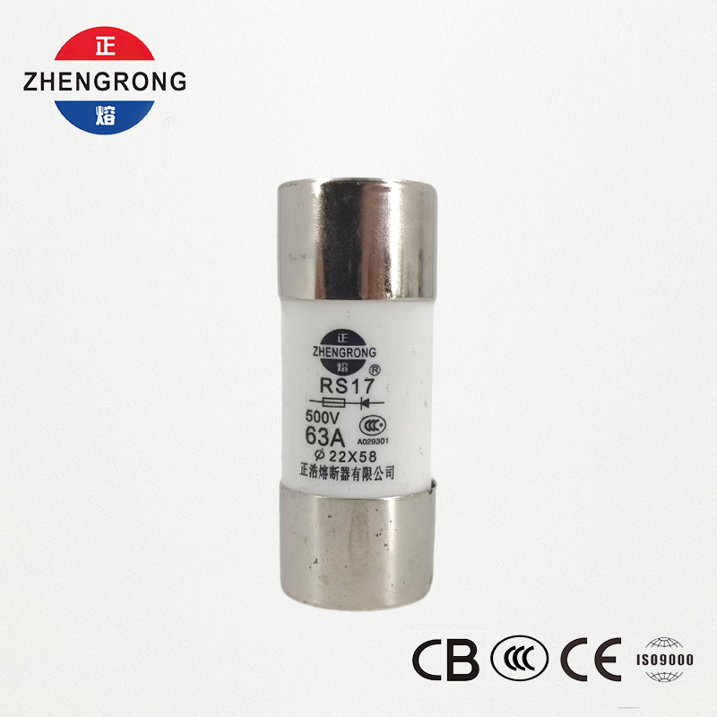 Fusível cilíndrico de ação rápida RS17 63A 500V | 22*58mm | Certificado CCC